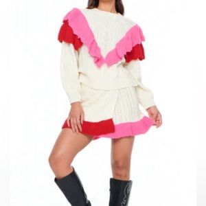 FLASH SALE!!! NWT Ruffle Cable Knit Jumper & Skirt.